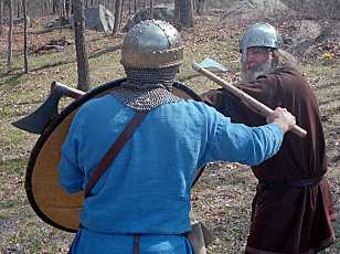 Viking axe fight sequence 1d close-up