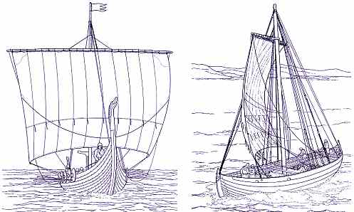 Vikings ship Wood resin pendant miniature figure striped sail sea with rocks necklace