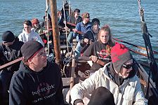 Rowing a Viking ship