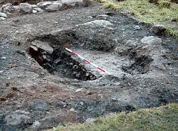 partially excavated firepit