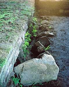 Stong ruins lavatory notched rocks