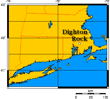 Dighton Rock map